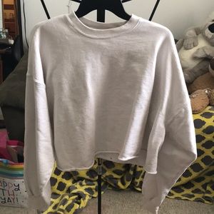 Hanes cropped white pullover